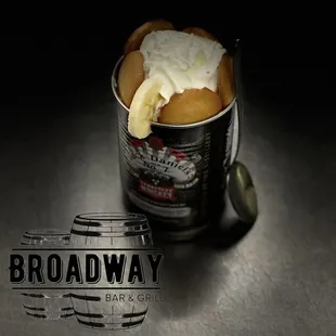 a cup of ice cream and bananas