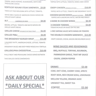 menu
