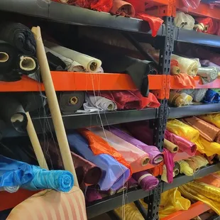 Tons of shiny fabric.