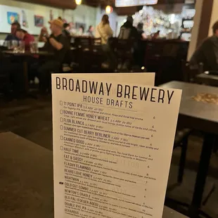 Menu and interior