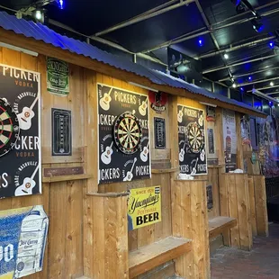 darts and beer signs