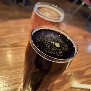 two glasses of beer