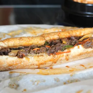 Bulgogi Hoagie + Stir-fried Kimchi ($16.10) - really big portion