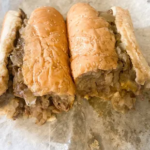 This is as good as take out photos go.  The Cheese Steak Hoagie with extra meat and peppers on the side.