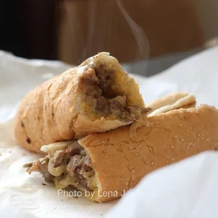 Cheesesteak Hoagie ($11.50) - Beef, American cheese, and onions