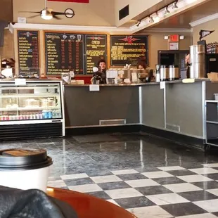 the interior of the diner