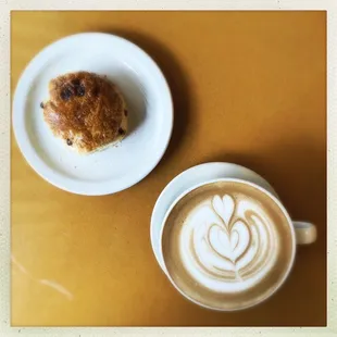 blackberry scone and mocha latte