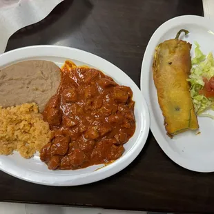 Pork Asada and a Chili Relleno