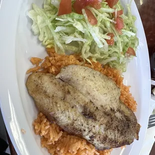 Fish plate with salad instead of fries