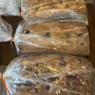 Cranberry Walnuts, Blueberry &amp; Sour-cream Pecans.