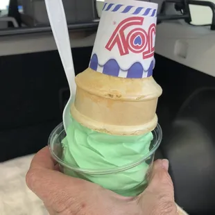 Pistachio soft serve. The only place I know to get pistachio soft serve.