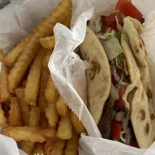 Gyro and fries