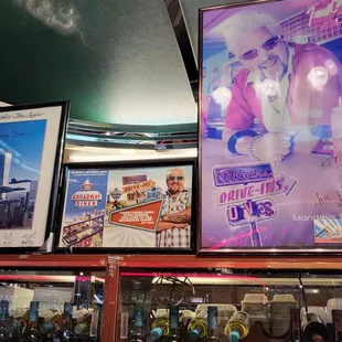 a large poster of a woman in a white dress