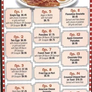 Specials and a huge menu