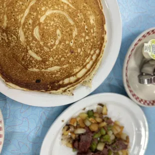 Corned Beef Hash and Buttermilk Pancakes