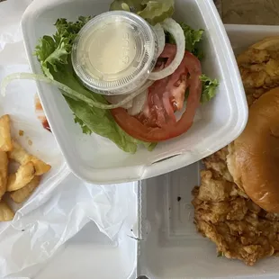 I dug in to the fries before I had time to snap a picture of my breaded tenderloin from the Broadway Diner in Fortville.