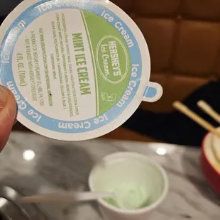 Mint ice cream. Very interesting.