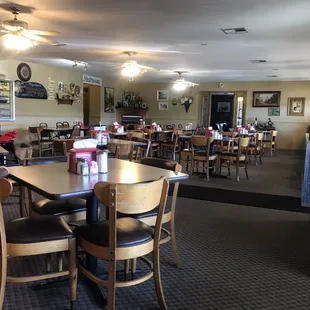 Inside the restaurant.