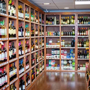 a view of a liquor store
