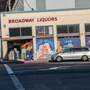 a car parked in front of a building