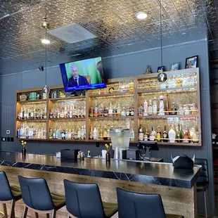 the bar area