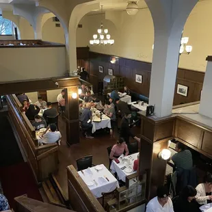 View of main dining room from upstairs