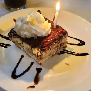 No dessert menu, except birthday cake