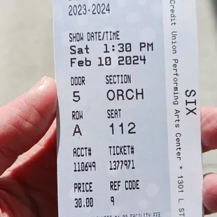 LuckySeat lottery winner! $30 seat Orchestra Row A!