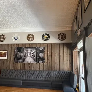 the seating area of a coffee shop