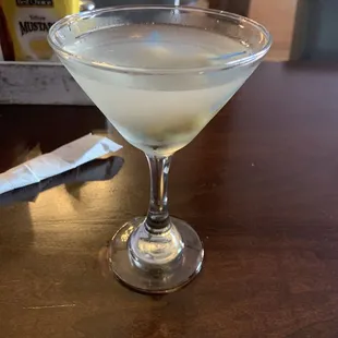 Non dirty martini with 8 olives