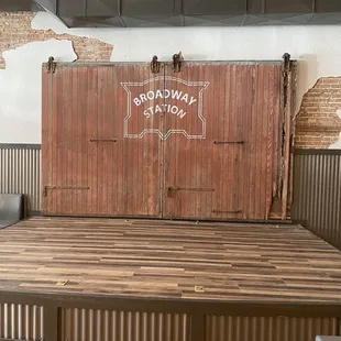 the entrance to the broadway station