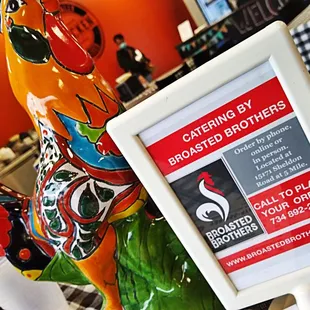 a sign in a restaurant