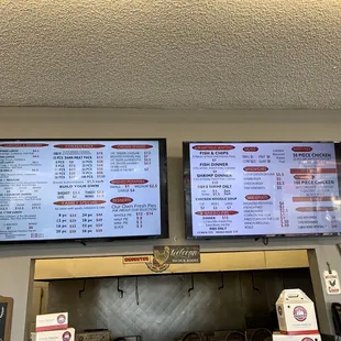 menus on the wall