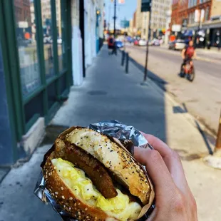 The Atomic - Hot Doug&apos;s Atomic Sausage, Eggs &amp; Pepperjack