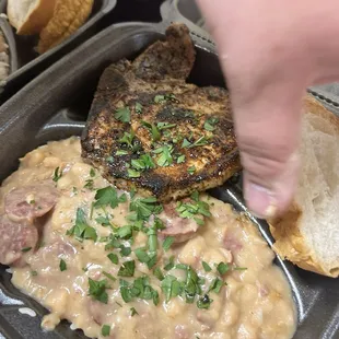 Wednesday Special White Beans and Grilled Pork Chop