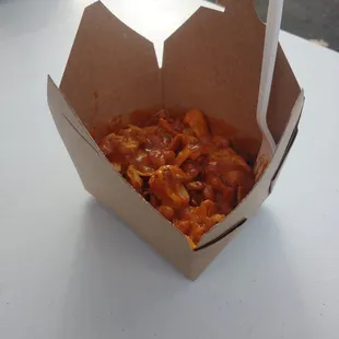 a take out box of food