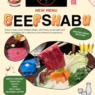 Our new winter Shabu Shabu menu