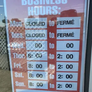 Pretty limited hours