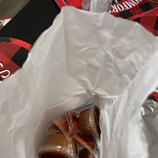 ows a bag of hot dogs