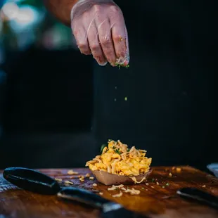 a chef preparing food