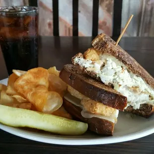 a sandwich and chips