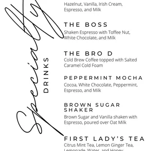 the first lady menu