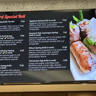 a menu for a restaurant