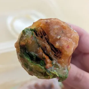 Grilled Pork Spring Roll - Inside with Sauce