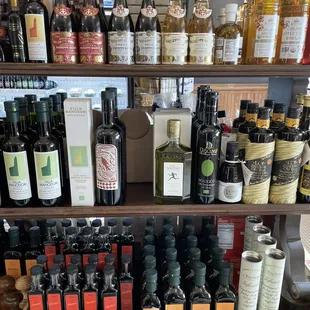bottles of wine on shelves