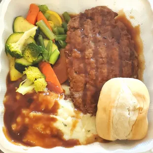 Ground beef steak - fresh veggies, and all around reliably good food