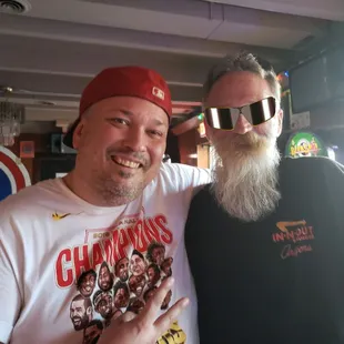 Me and my Pop's...reunited after 47 years. His eyes were closed so I had to hook him up with some shades!