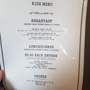 the menu