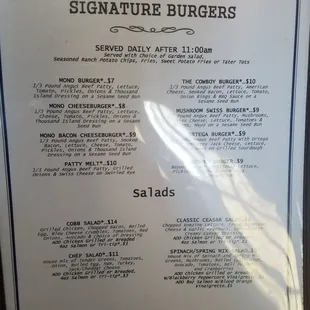 the menu