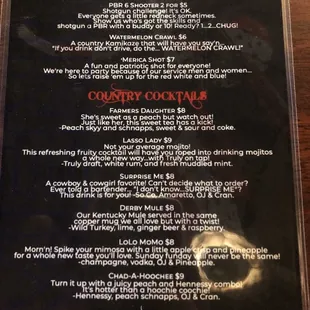 menu